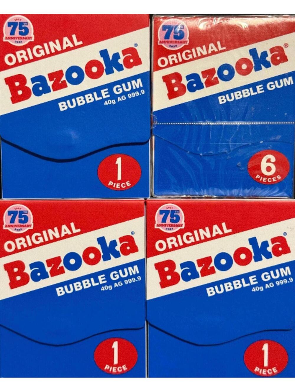 COMPLETE SET PAMP Bazooka Bubble Gum 40g Silver Bars, All 3 Comic Strip Varietie